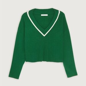NWT Oak & Fort Varsity Neck Sweater